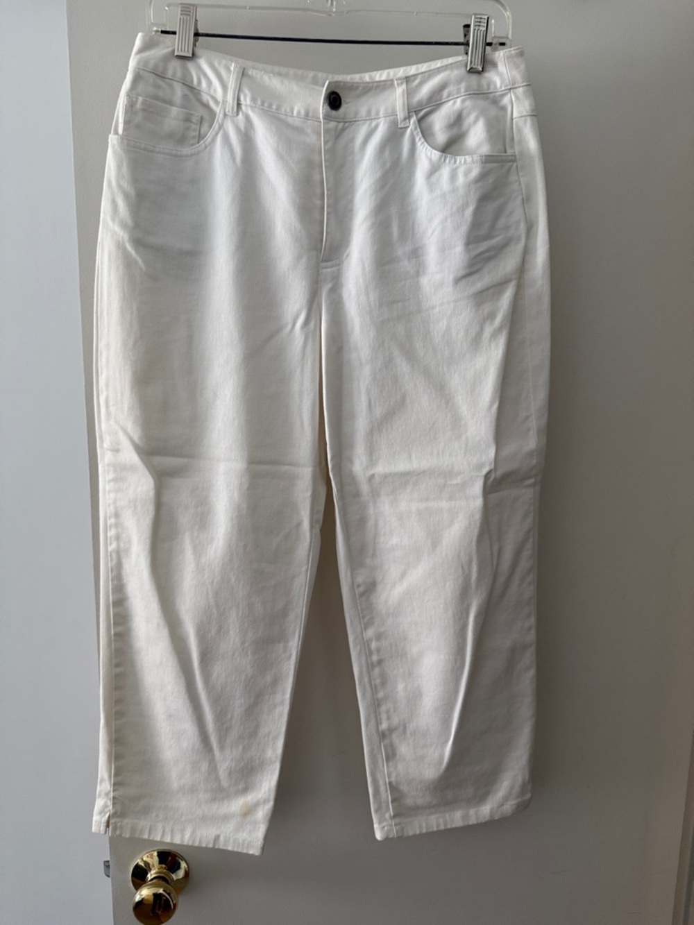 Talbots White Cropped Straight-Leg Jeans